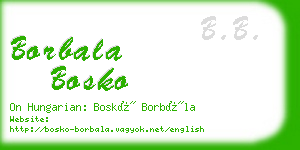 borbala bosko business card